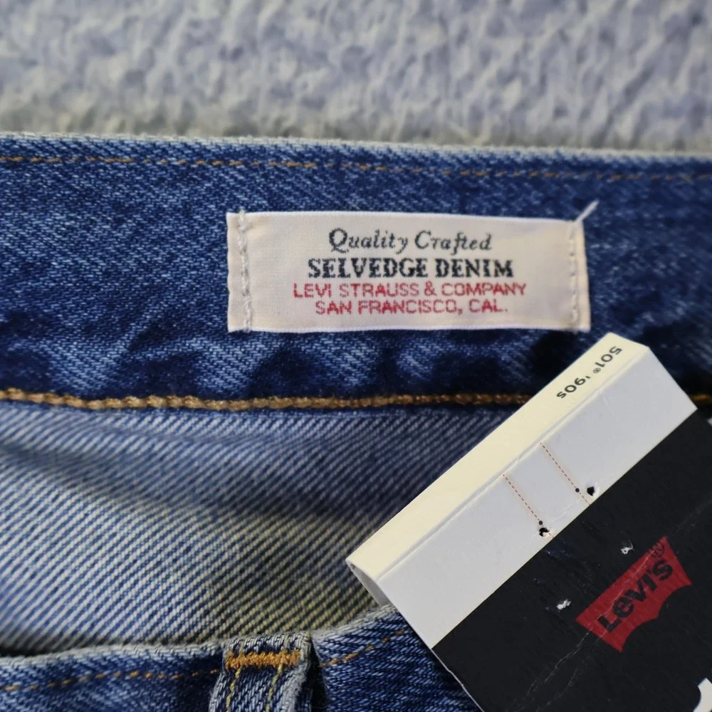 Levis 501 90s Selvedge Denim Jeans Mens 33x30 Blue Straight Leg Button Fly NEW